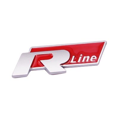 AABIP1 3D Metal Car Body Sticker RLine R Emblem Sticker For Volkswagen Passat b6 Golf Amarok T5 Phaeton Polo Car Body Decoration Paster