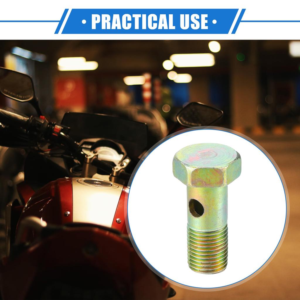 Двойной болт-банджо VekAuto G1/4" Длина 38 мм турбонагнетатель тормозной магистрали адаптер для транспортного средства прочный металл бронзовый цвет