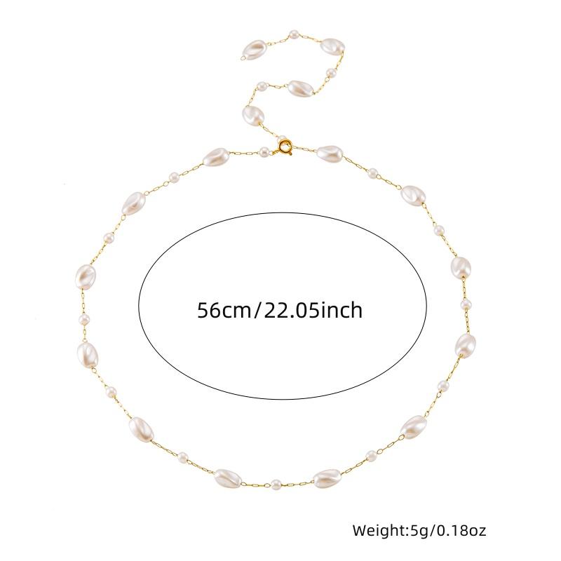 DIEYURO 316L Stainless Steel White Irregular Pearls Necklace Bracelet For Womens 2025 New Trend Golden Non-fading Jewelry Set
