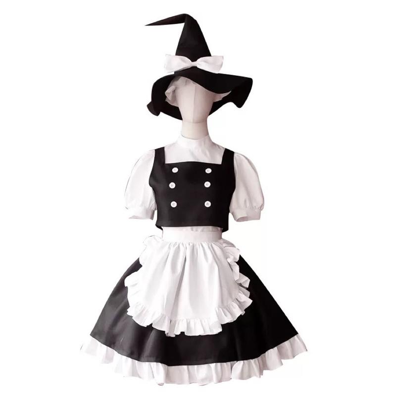 Touhou Project Kirisame Marisa Cosplay Costume Kirisame Magic Shop Maid Attire Woman Maid Dress Kawaii Halloween Suit