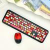Mofii Беспроводная мышь и клавиатура, набор круглых клавиш, цветная клавиатура, женская офисная беспроводная клавиатура, полноразмерная клавиатура для пишущей машинки