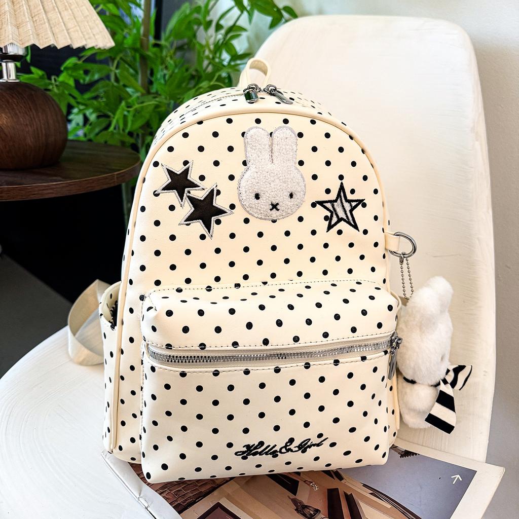Schoolbag Japanese cartoon cute Korean version bag polka dot contrasting backpack student large capacity out girl heart small backpack