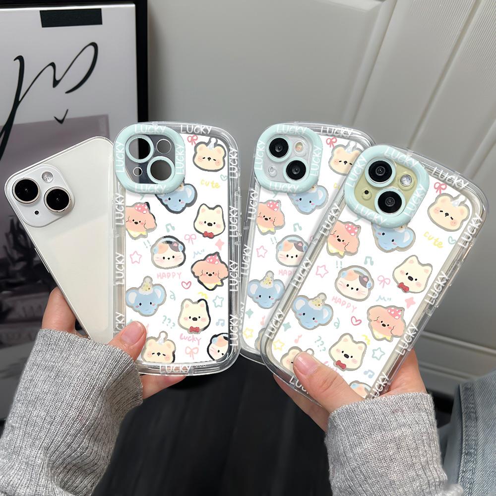 Mobile Phone Cases for iPhone 11 13 XR 15 Pro Max 12 14 Pro Max Case iPhone 16 7 Plus 8 Plus XS Max Cartoon Pattern Anti-drop Protection Shockproof