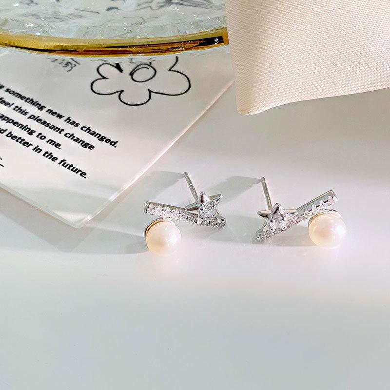 Серьги со звездным жемчугом, геометрические серьги Niche Design, легкие, роскошные, высокого класса, универсальные