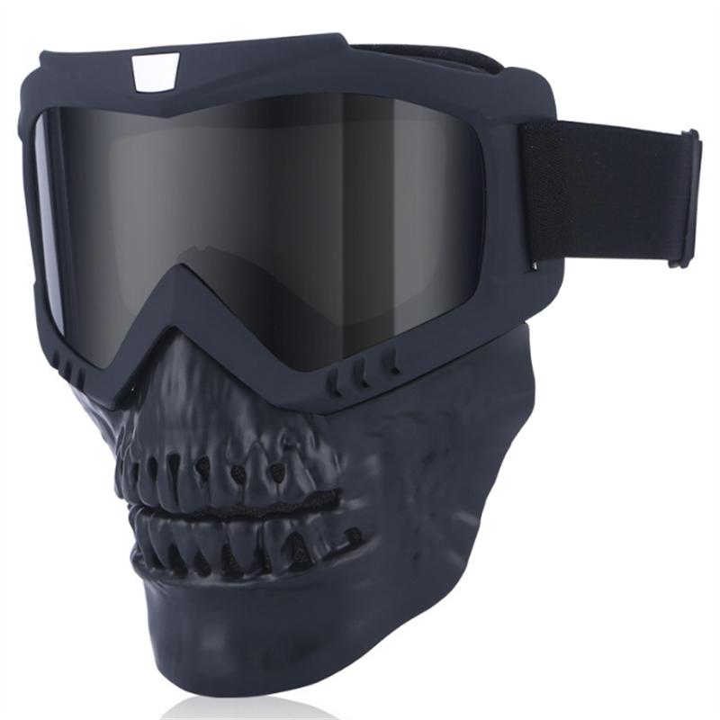 Motorcycle Bicycle Riding Windproof Full Face Goggles Detachable Skeleton Protective Skull Mask Colored Helmet Goggle