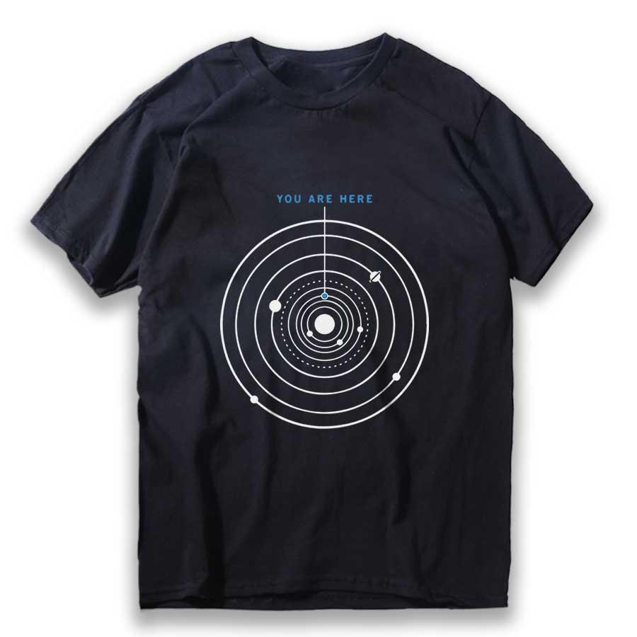 COOLMIND 100% Cotton Short Sleeve You Are Here Print Men T Shirt Casual Summer Loost Men Tshirt o-neck t-shirt Men Tee Shirts