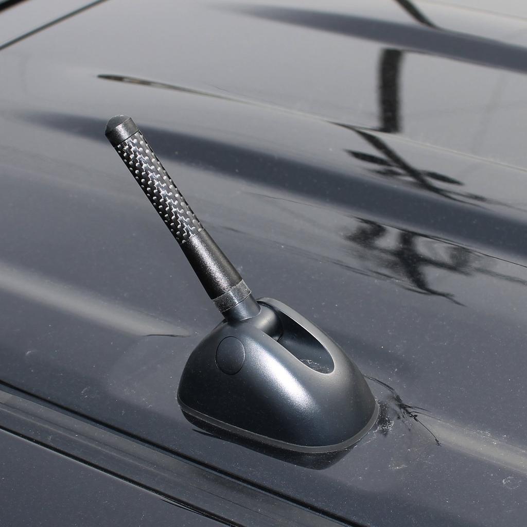 Короткая радиоантенна, Автомобильная, Карбоновая, 4,7 дюйма (12 см), Серебристый, С проставкой