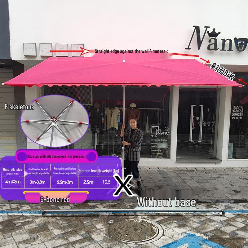 Складной уличный коммерческий солнцезащитный зонт с наклоном и козырьком