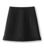 2026 Winter Women's Gray A-Line Skirt: High-Waisted, Slimming, Lace-Pleated Short Skirt for Petites
