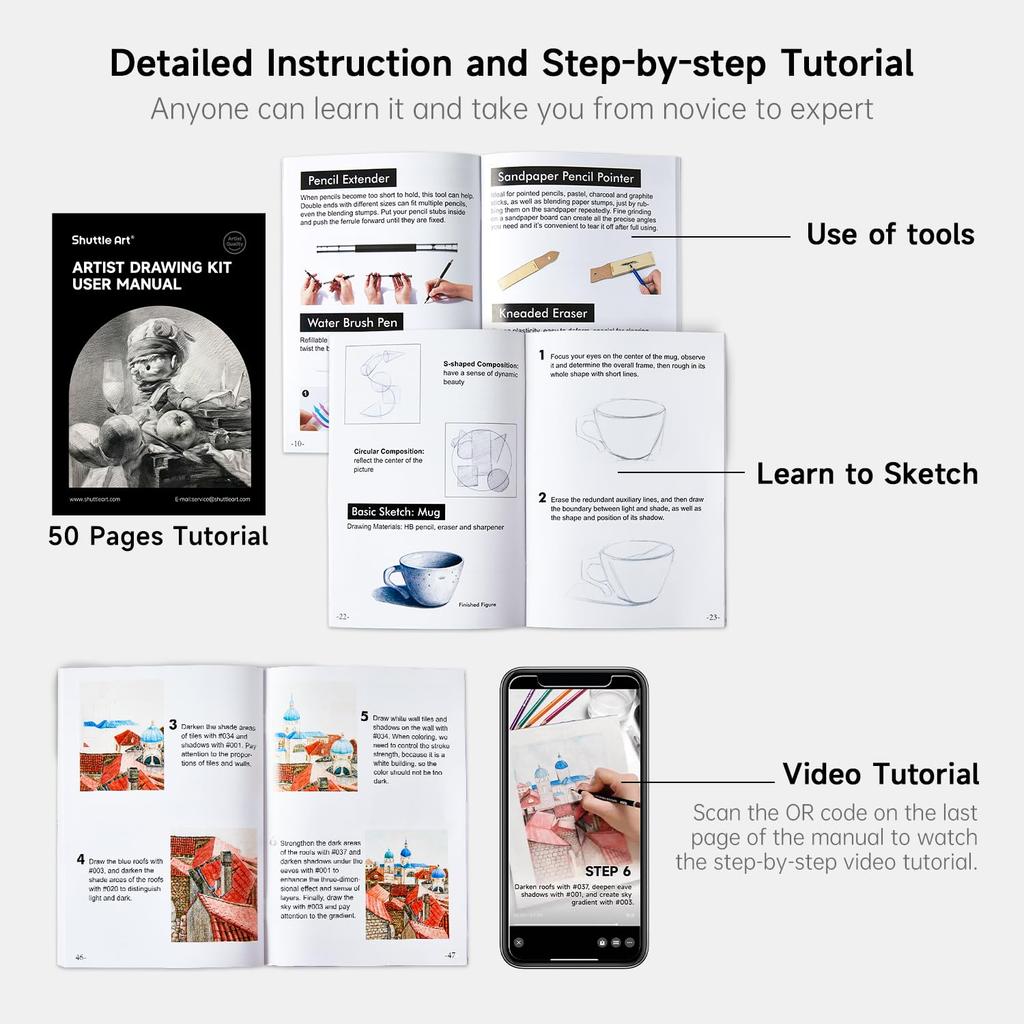 Shuttle Art Цветной 124 для и Металлик и Включает Акварель Черный Рисунок Раскраска для взрослых и Хранение Идеально для и Отличный подарок для Дошкольного возраста