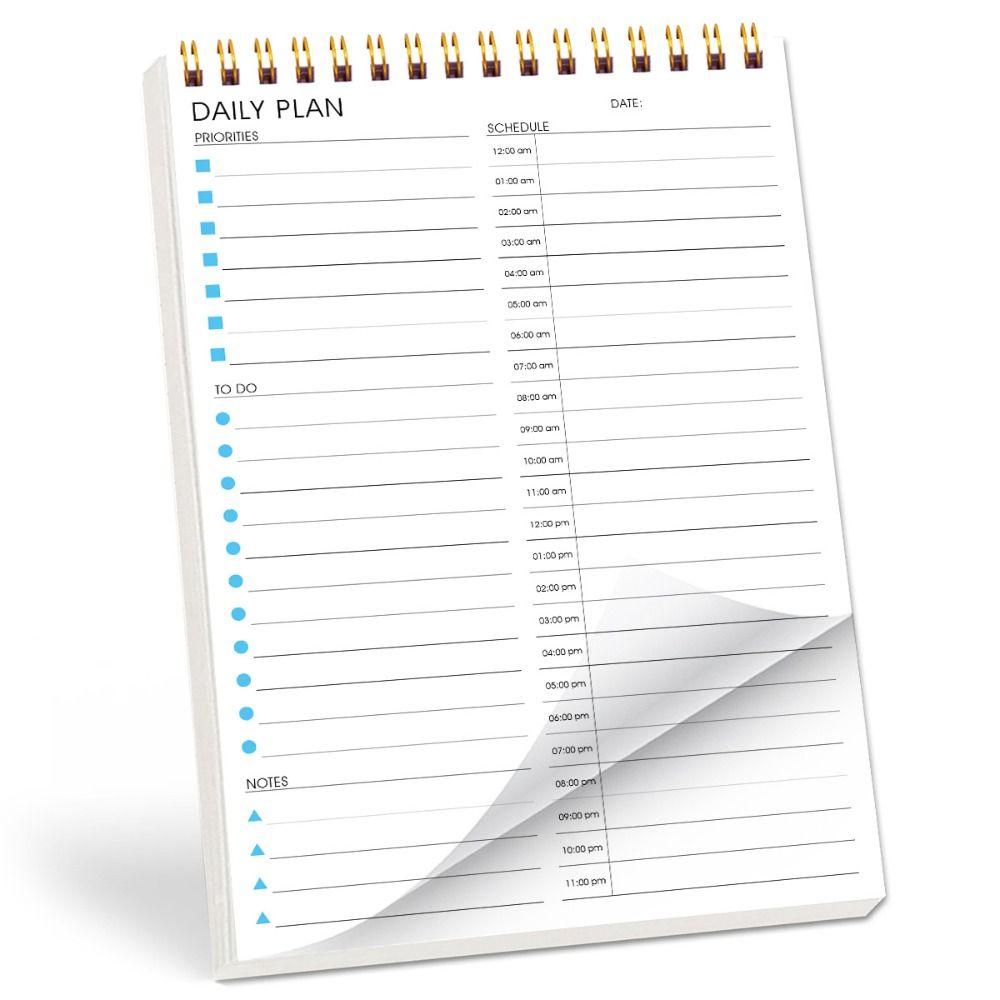 A5 Daily Plan Notepad English Layout Time Block Planner New Daily Schedule Planner Students