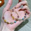 14k Gold Plated Adjustable Bracelet Gold Color Crystal Bracelet Open Cuff Bangle  Minimalist Style