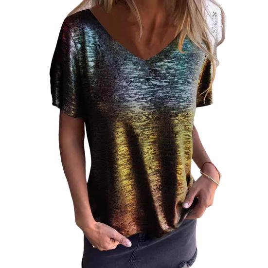 Женская повседневная футболка с круглым вырезом и коротким рукавом, пуловеры, яркие цвета, свободные