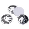 AFL1 4Pcs Aluminum Car Styling Wheel Hub Caps Sticker Emblem Decoration Accessories For Skoda Kodiaq Octavia Enyaq Kamiq Scala Rapid