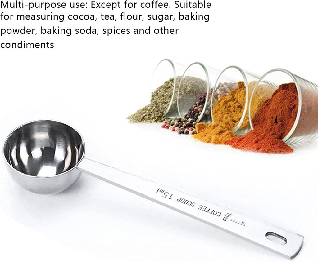 Stainless Steel Coffee Scoop, Tablespoon Measuring Spoon Long Handle Coffee Spoon for Kitchen Cafe Making