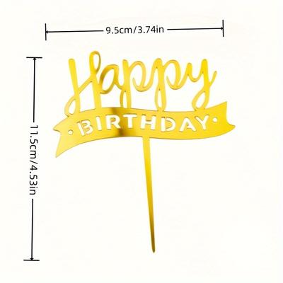 80 шт. Золотые блестящие топперы для торта. Акриловый деньрожденьевский декор для незабываемого блеска вечеринки.