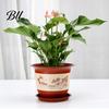 Deep Nursery Pot for Healthy Root Growth Plastic Flower Large Plants with Drainage Holes & Saucer Tray, Weather Resistant Planter Fruit Trees