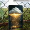 2D Flat Golden Rain Cloud Metal Sign - Magical Fantasy Wall Decor Durable Aluminum Material Modern Living Room Wall, Bedroom Accent Decor, Art