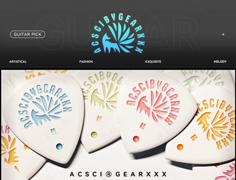 GEARXXX Nine-Tailed Fox Non-Slip Speed Pick for Folk/Electric Guitar & Bass.