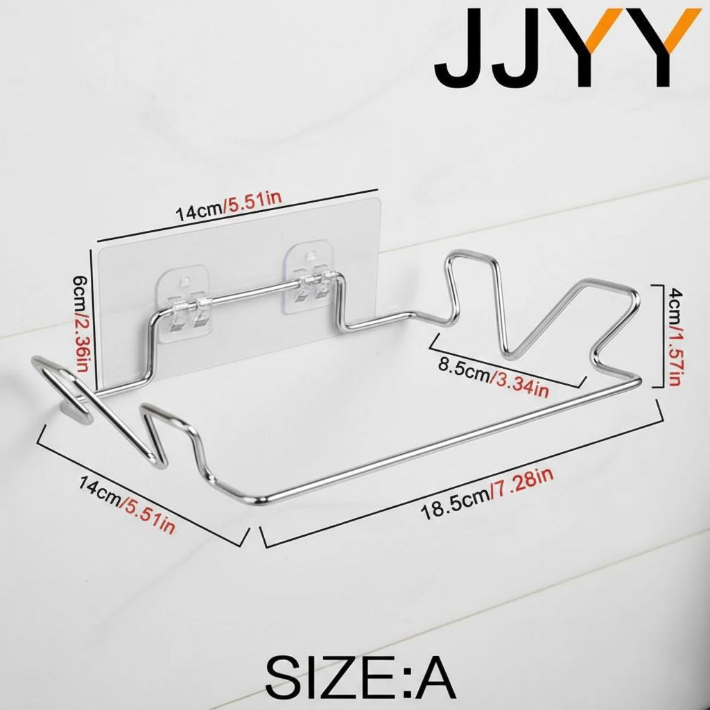 Stainless Steel Kitchen Trash Bag Holder Rack for Cabinet Door Space Saving Storage Organizer for Home Cleaning Supplies
