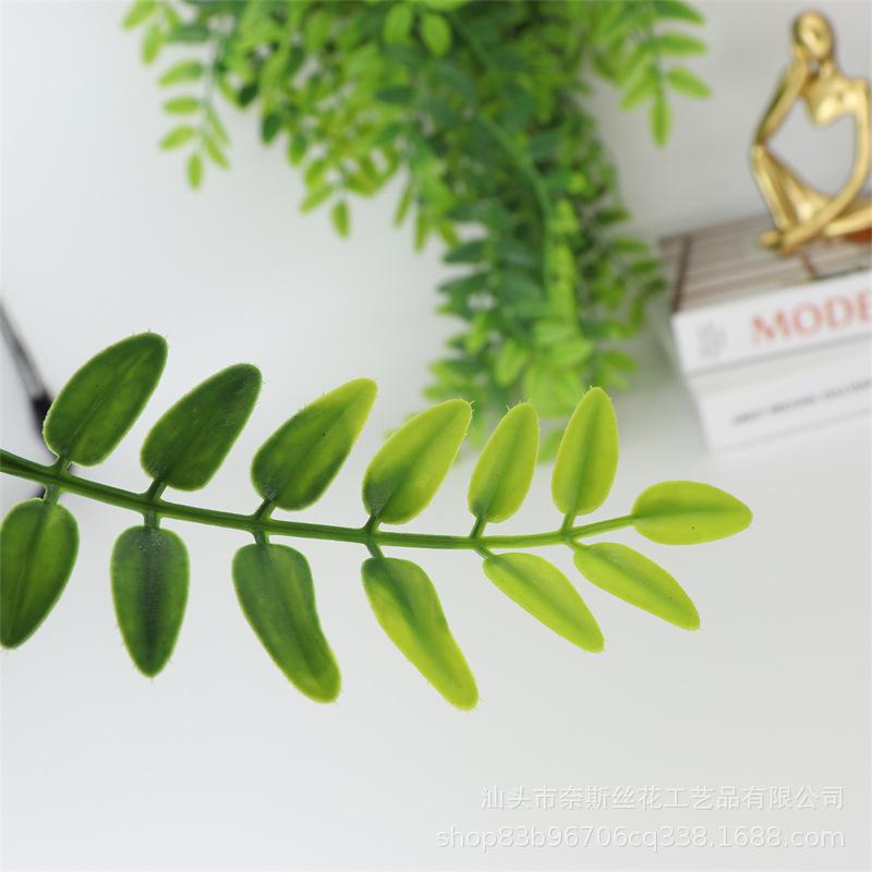 Simulation Green Plant Vine Wall Hanging with Bamboo, Grape, and Melon Leaves, Moss & Orchid Decoration