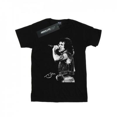 Футболка Bon Scott Womens/Ladies с автографом, хлопковая, бойфренд
