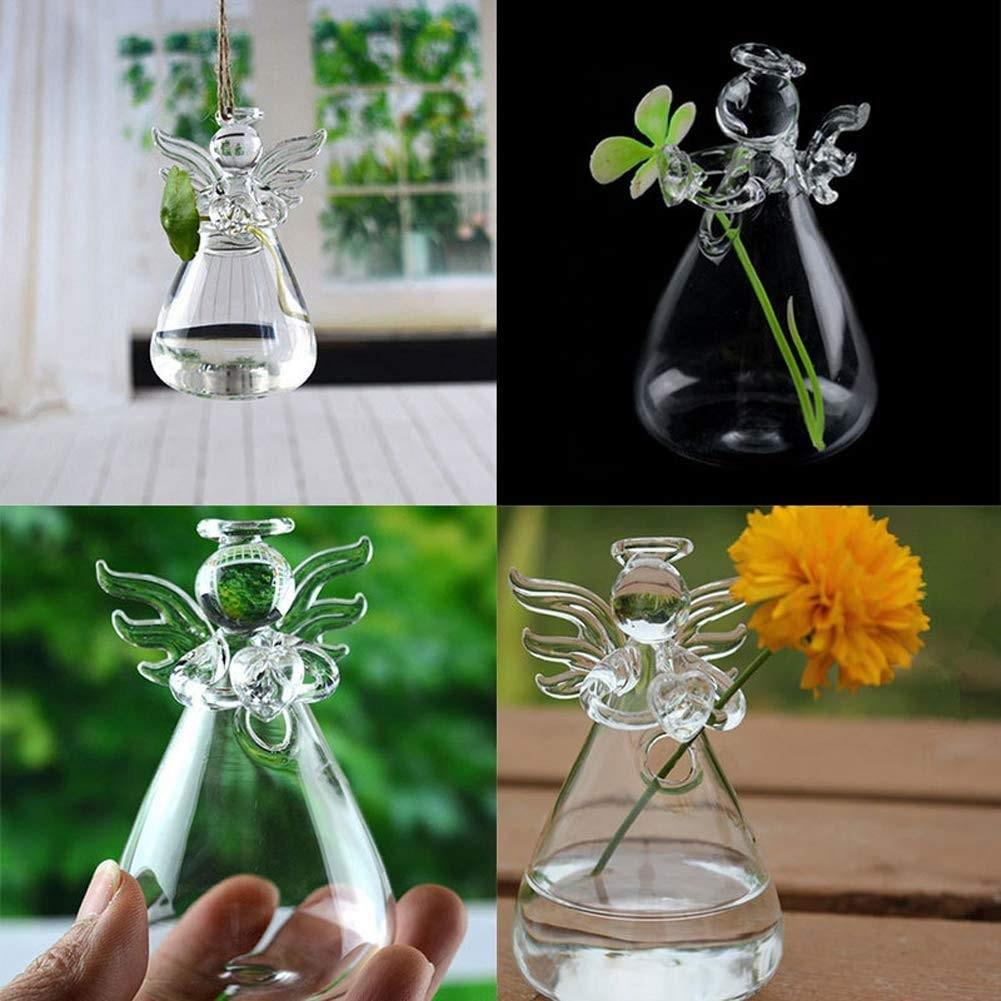 Transparent Angel Vase Crystal Glass Vase Flower Arrangement Hydroponic Container Home Decoration