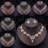 Luxury Fashion Necklace Sets for Women Dangle Earrings Princess Collar Two Piece Set Bride Jewelry Bridal Wedding Accessories