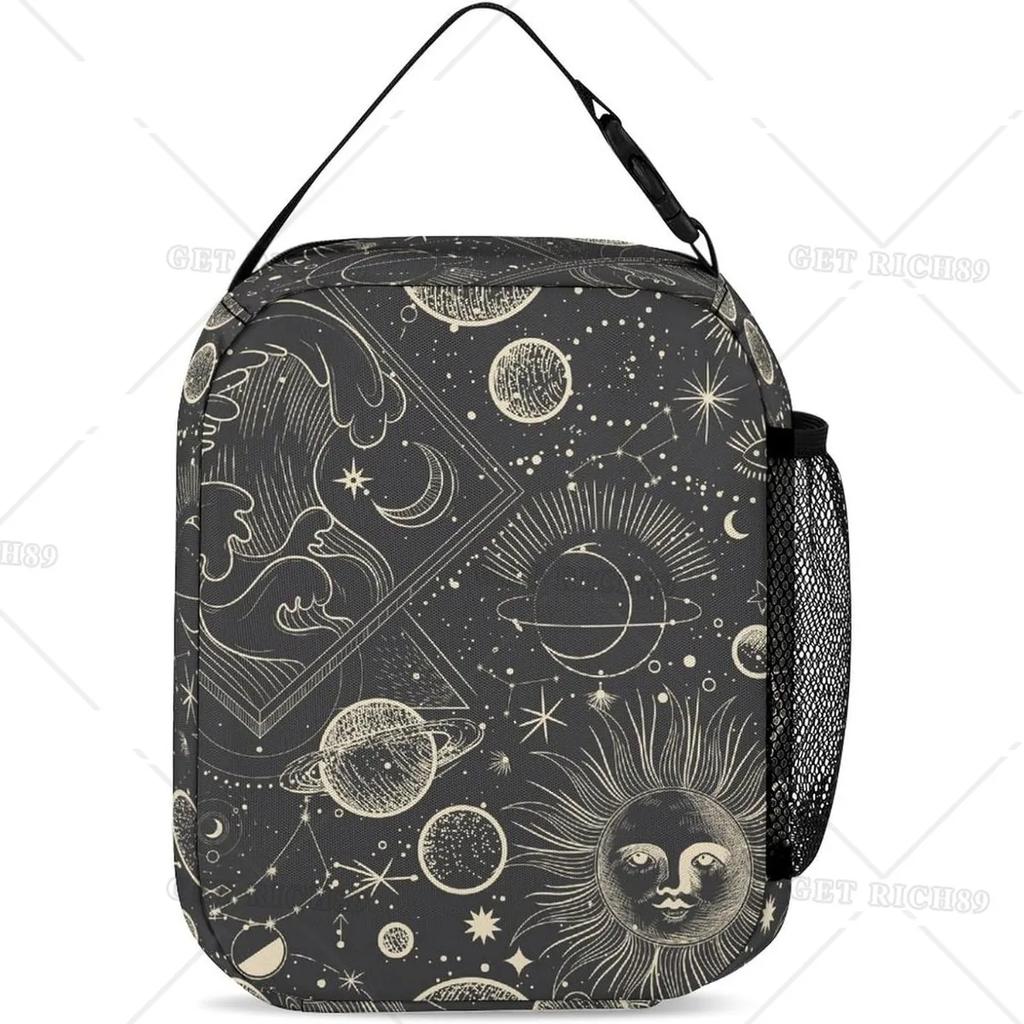 Прямоугольная сумка для ланча Sun and Moon, изолированная переносная сумка для ланча, сумки-тоуты для взрослых, мужчин, женщин, работы, путешествий, пикника, офиса, подарков