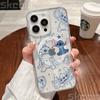Disney Stitch And Angel Clear Case For Samsung Galaxy S25 S24 S23 S22 S21 Ultra Plus S20 FE For Magsafe Wireless Charging Cover