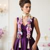 Silk Fabric Floral Shoulder Sash Satin Fabric Artificial Floral Garland  Birthday Party