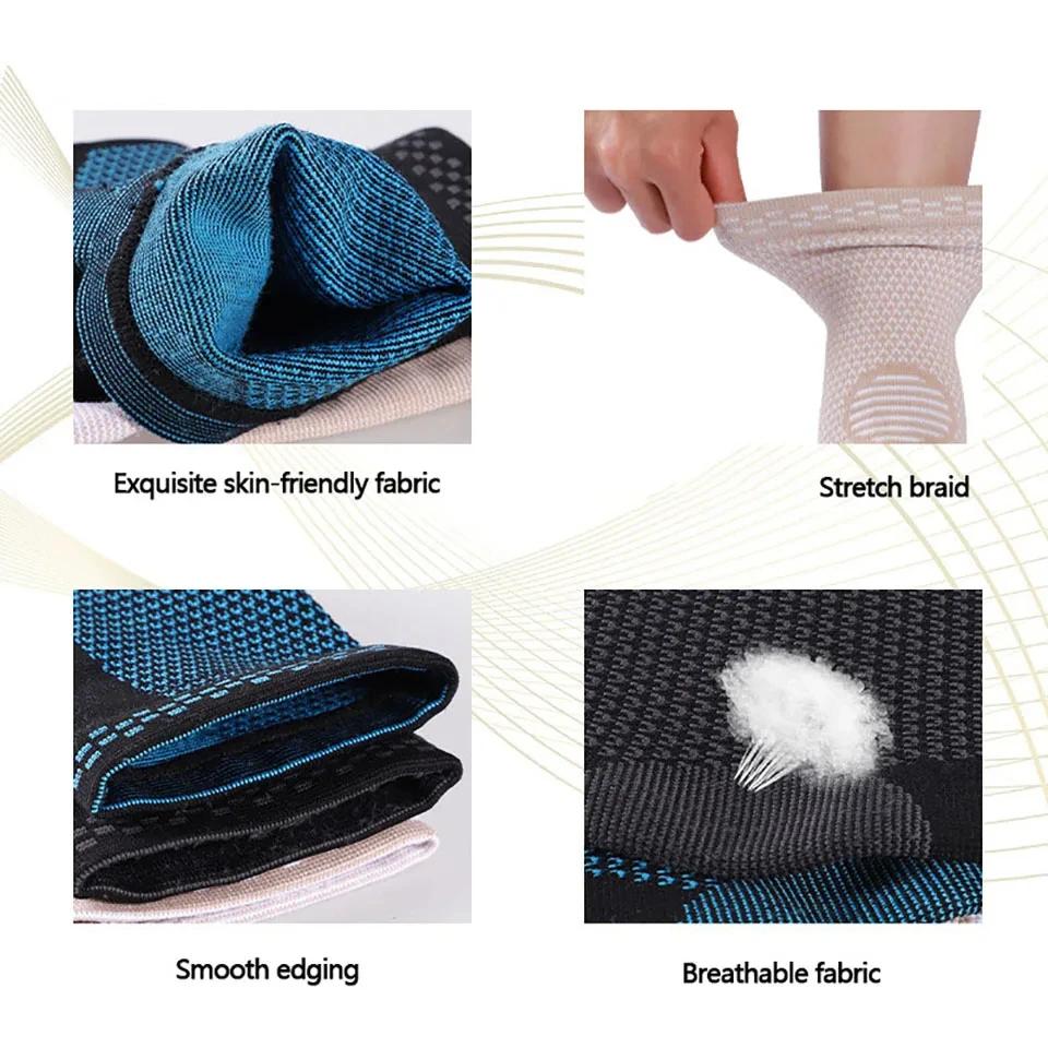 1Pc Nylon Ankle Protector Elastic Breathable Sweatwicking Knitted Support for Basketball Running Jump Rope Sports