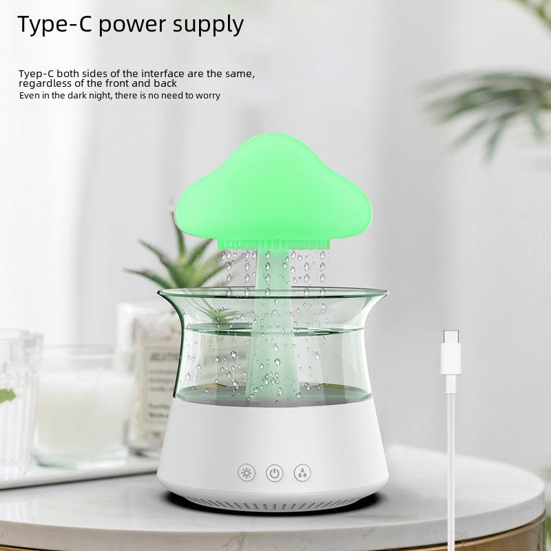 Увлажнитель воздуха Rain Cloud с ароматерапией: Разноцветная лампа-гриб и диффузор эфирных масел