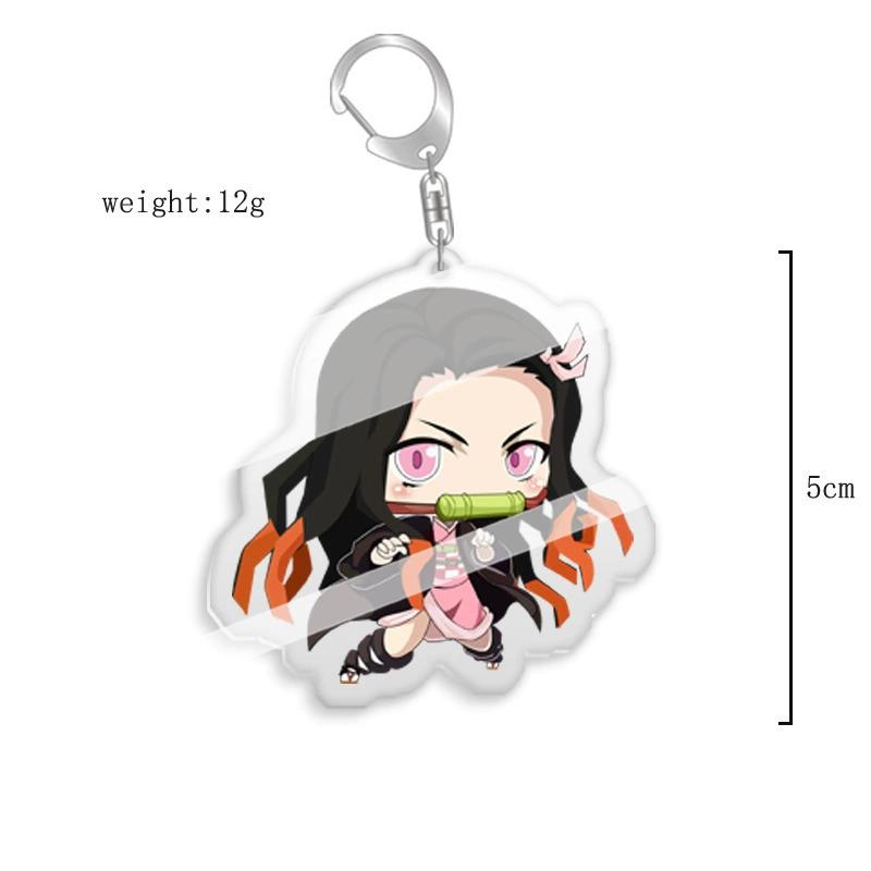 Брелок-подвеска Аниме Клинок, рассекающий демонов Kimetsu No Yaiba Камадо Тандзиро Двусторонний HD Подвеска для сумки Подарок для фанатов Реквизит для косплея Ювелирный подарок
