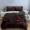 Red and Black Geometric Bedding Bedding Duvet Cover Set Duvet Cover Pillowcases (1 * Duvet Cover 2 * Pillowcases, without duvet insert)