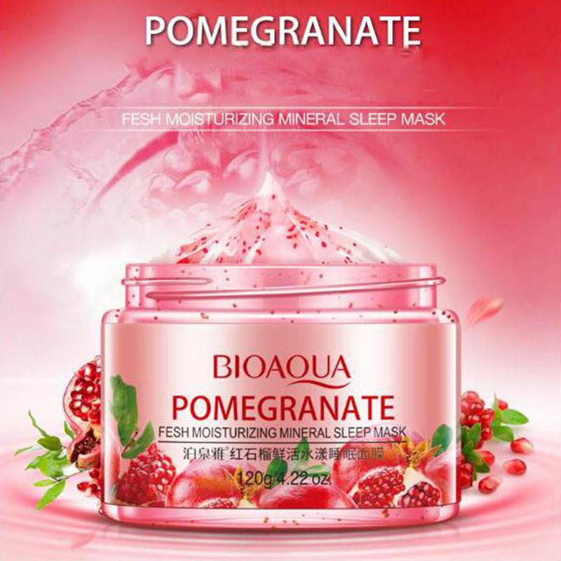Крем-маска для сна, 120 г, не смываемый, гранат, киви, фрукты, улитка, успокаивающий гель, ночной крем