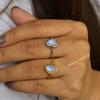 moonstone hammered dainty ring , rainbow moonstone crystal ring , bohemian handmade jewelry gift , mothers ring , birthday gifts for her