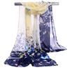 Summer New Silk Scarf Women's Butterfly Women's Chiffon Long Silk Scarf Flower Scarf