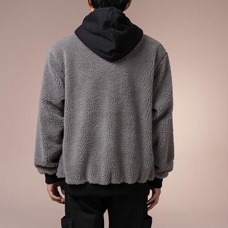 Vans Лоскутная винтажная толстовка с капюшоном на молнии для мужчин, серая VN000FBXAF1