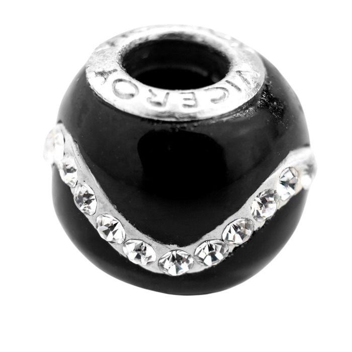 Perles - Viceroy - VMM0210-15 - Argent Sterling - Noir - 1CM