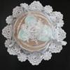 Round white mesh Rose flower Embroidery table cloth cover wedding tablecloth kitchen Christmas Dining Table decoration and accessories for Home