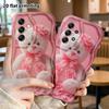 Phone Case: 2D Flat Samsung Galaxy A34 A35 M05 M06 S20 S22 S21 FE Plus 5G Protective Case, Plush Pink Bear, Christmas and Halloween Gift