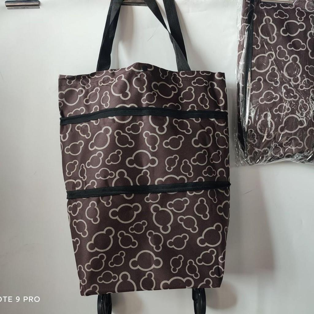 Складная полиэстеровая тележка для покупок на колесах - Портативная сумка-тележка