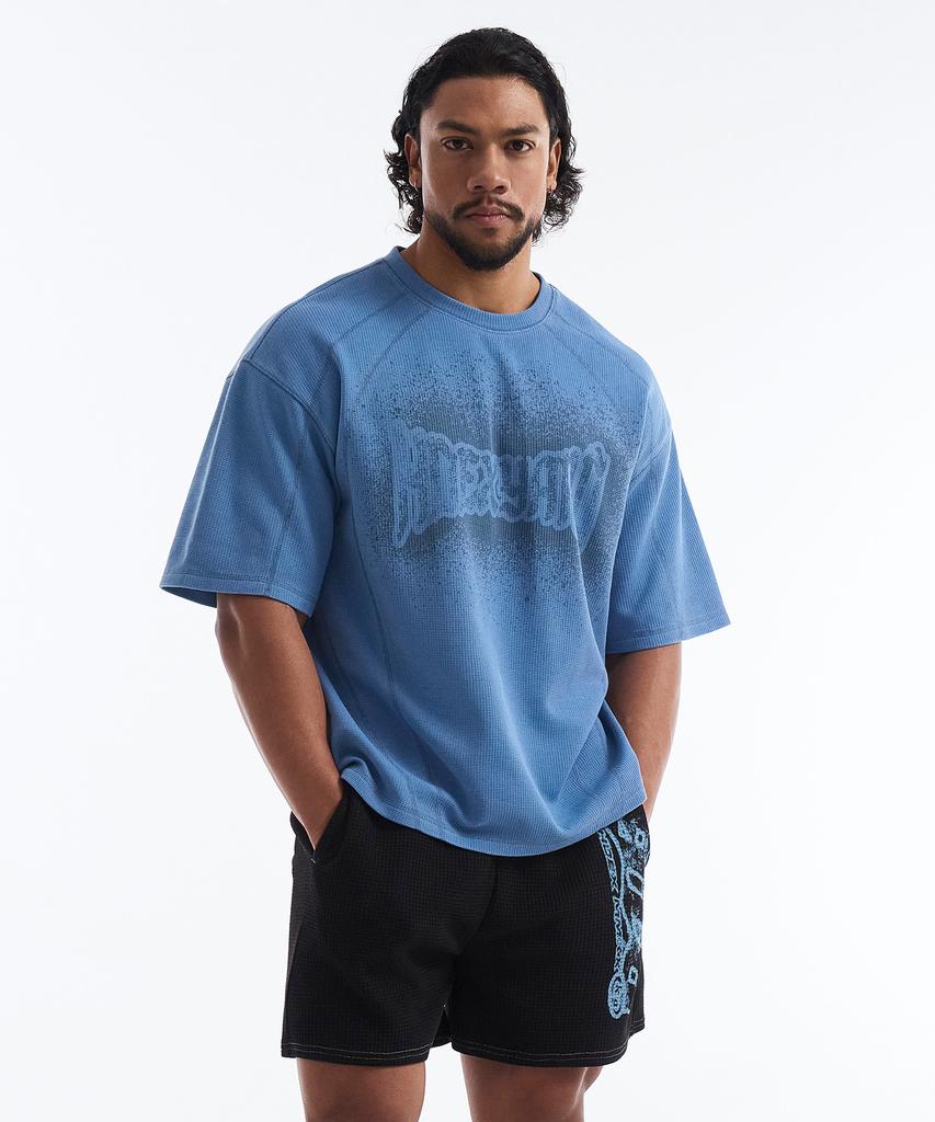 HDEX Pigment Cutline Waffle Short Sleeve (Blue)