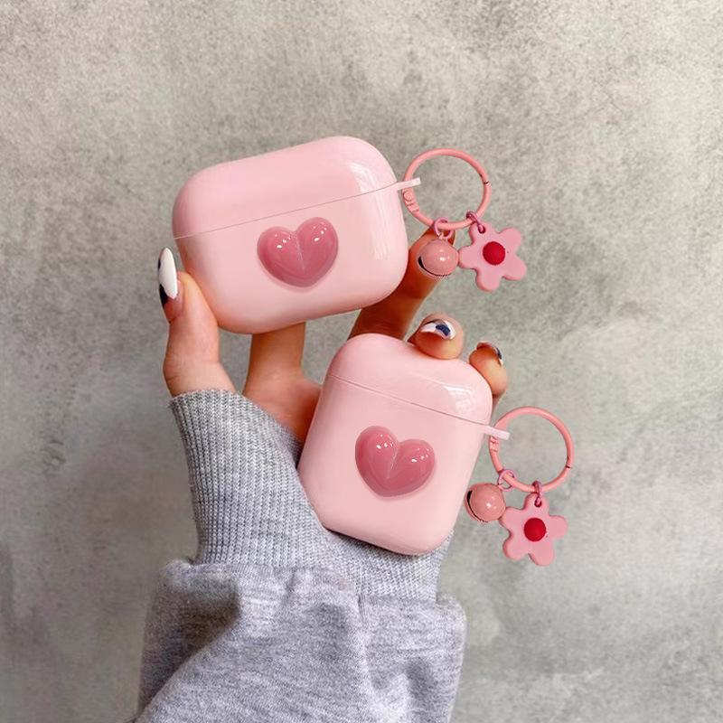 Трехмерный чехол для наушников в форме сердца, подходит для AirPods 1/1/Pro/Pro 1-го поколения