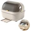 DIZLAS Dish Dish Small Dish Dish Large with Lid Drainer, Dryer, Drainer, Cupboard, Storage, Capacity, Slim, (Brown)
