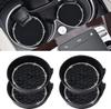 2/4pcs Car Cup Holder Coaster Silicone Cup Holder With Bling Crystal Rhinestone Insert Non-Slip Cup Holders Silent Cup Pad