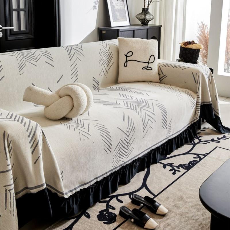 Funda Sofa Home Chenille Fishbone Pattern Sofa Mats Throw Blanket  All-season Camping Picnic Blanket Cover Sofa Cover