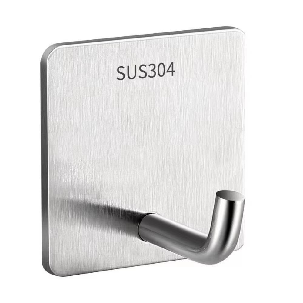 2/10pcs Rustproof Adhesive Hook Waterproof Wall Hook New Stainless Steel Hook  Household Use