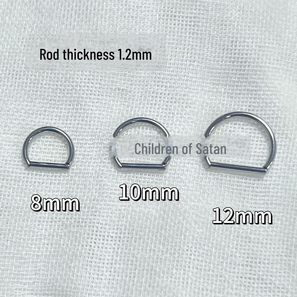 Дитя Сатаны: Удобная бесшовная сережка-гвоздик для губ и ушей с D-образным кольцом для удобства ношения